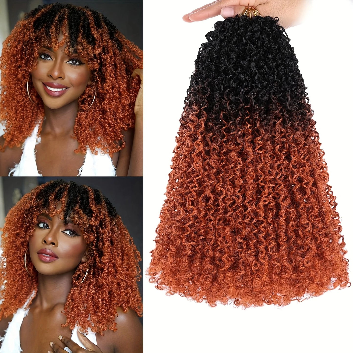 1 Pack 10 Inch Pre-Looped Yanky Twists Crochet Synthetic Braids Hair Textured Hairstyle, Elegant Hairstyle Easy Application