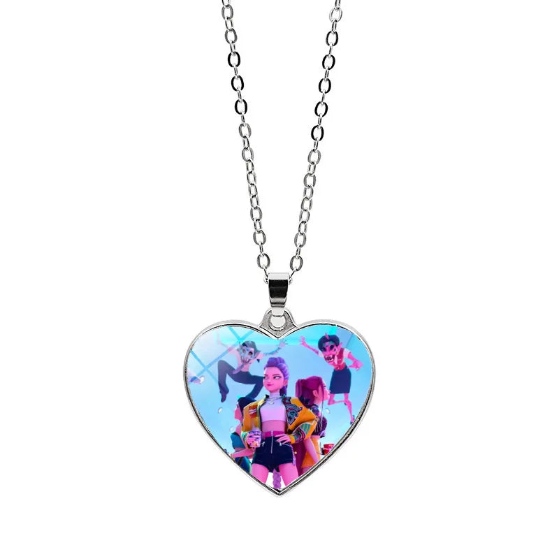 KPop Devil Hunter Girl Necklace Children's Cartoon Charm Pendant Fashion Jewelry Accessory - Perfect Gift
