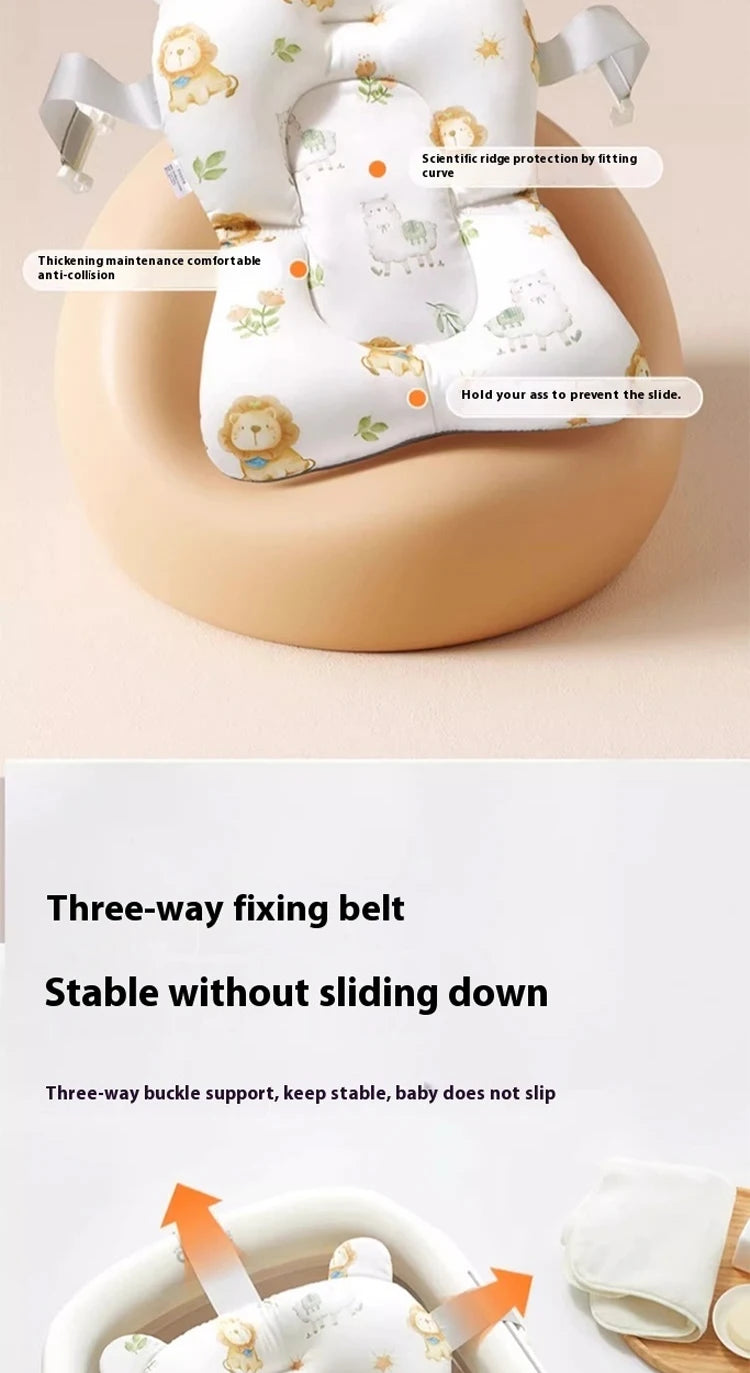 Portable Baby Bathtub Pad Ajustable Bath Tub Shower Cushion Newborn Support Seat Mat Foldable Baby Bath Seat Floating Water Pad