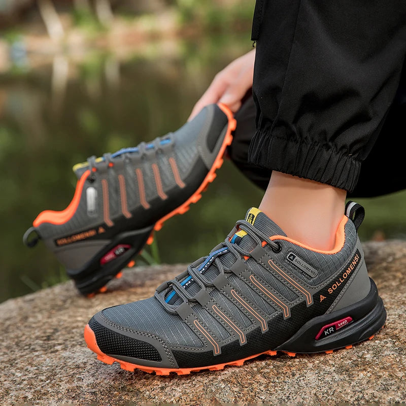 Men Shoes Men Casual Sports Shoes Outdoor Leather Hiking Travel Shoes Four Seasons Lightweight Breathable Mesh Walking Shoes