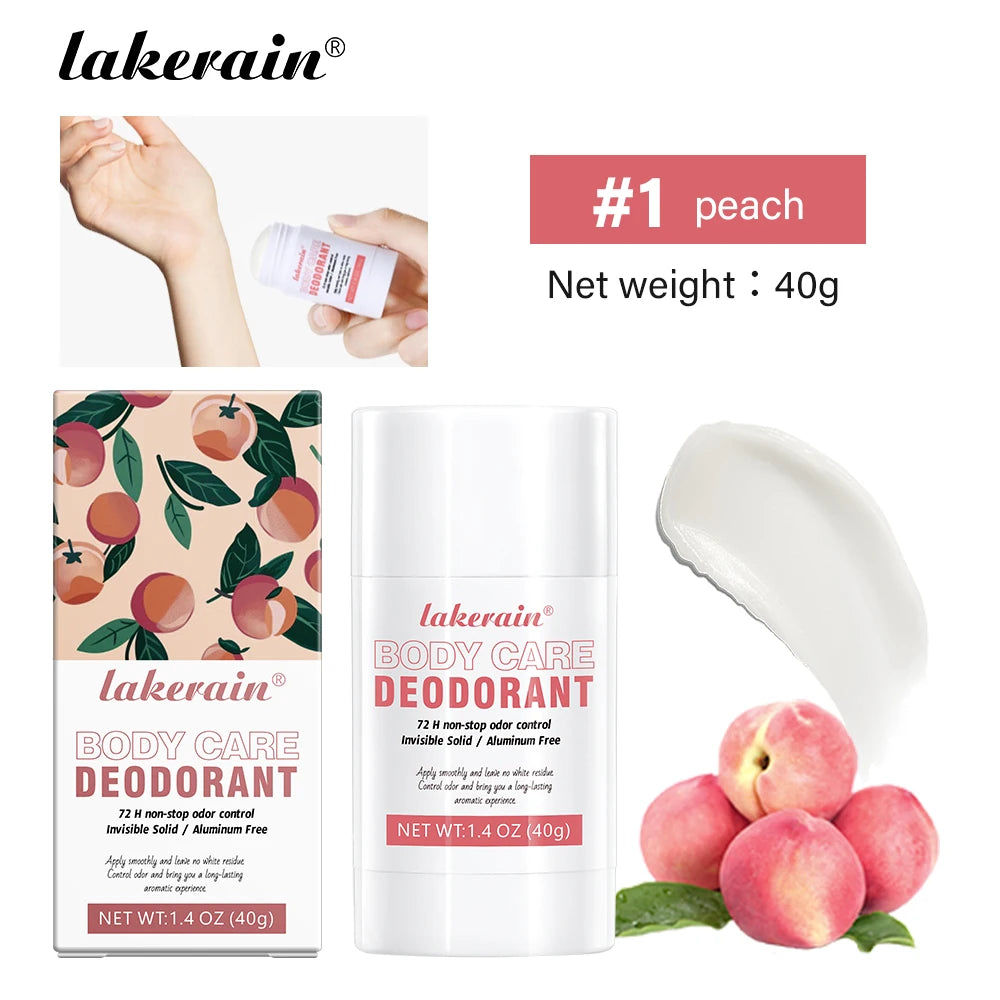 Lakerain Body Care Deodorant Long-Term Odor Control Natural Ingredients Aluminum-Free Sweet Fruity Aroma  Full Body Deodorant