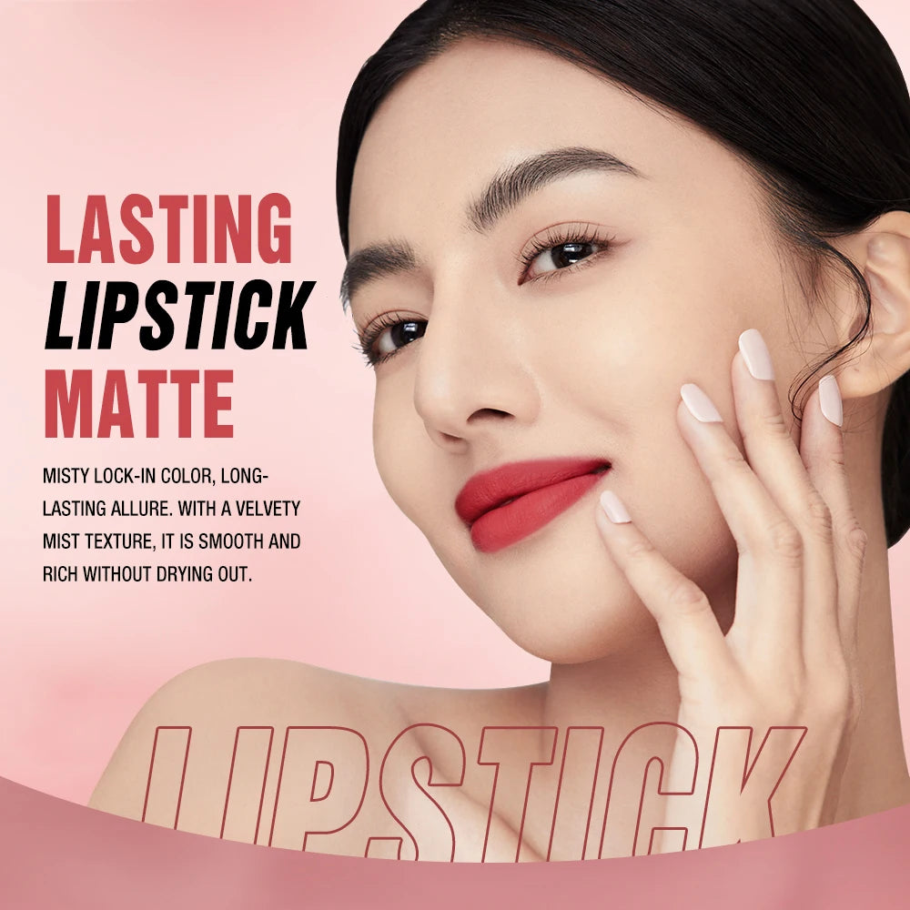 O.TWO.O Lipstick Lip Tint Matte Long Lasting Waterproof Velvet Not Fading Sexy Non-stick Cup Lip Glaze Makeup Cosmetics