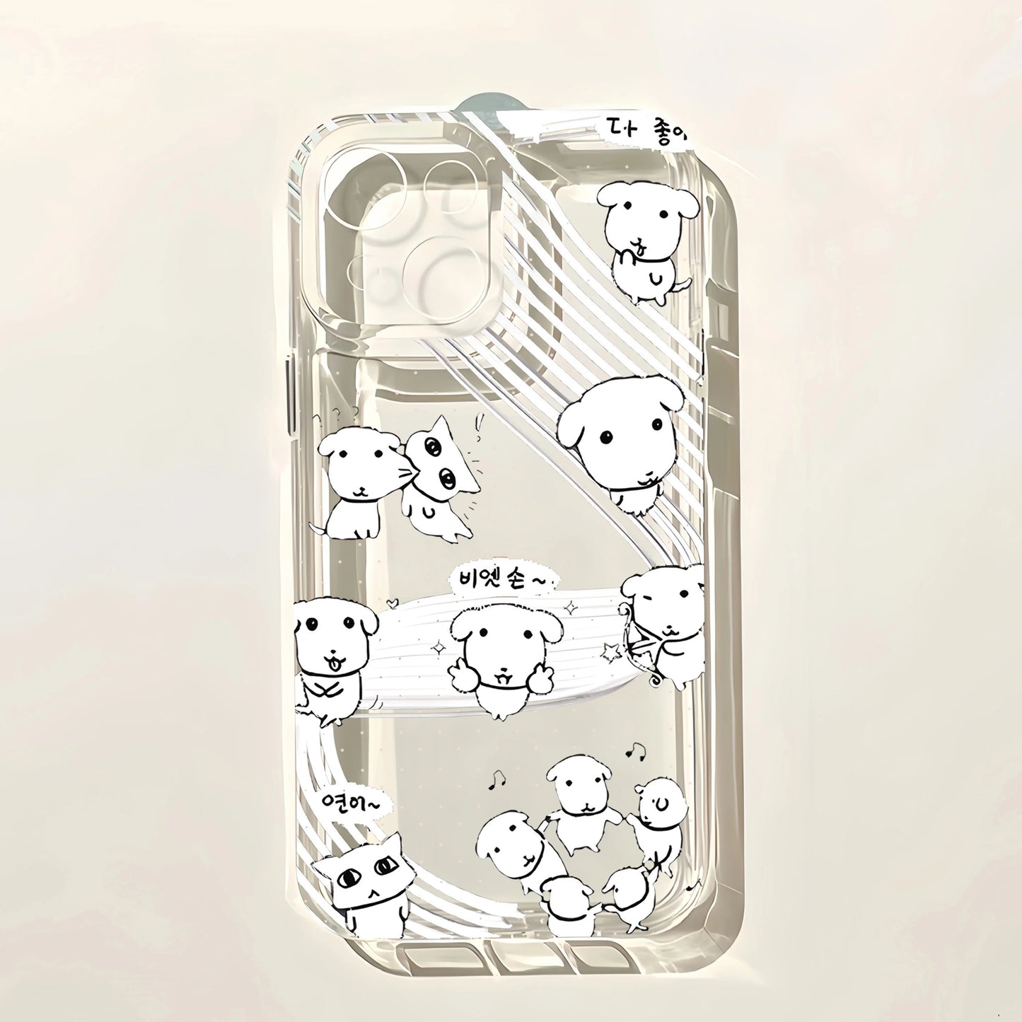 Cute Ganadi Puppy Phone Case For iPhone 17e 17 16 16e 15 14 13 12 11 Mini Pro Max X XR XSMax 7 8 Air Plus Transparent Back Cover