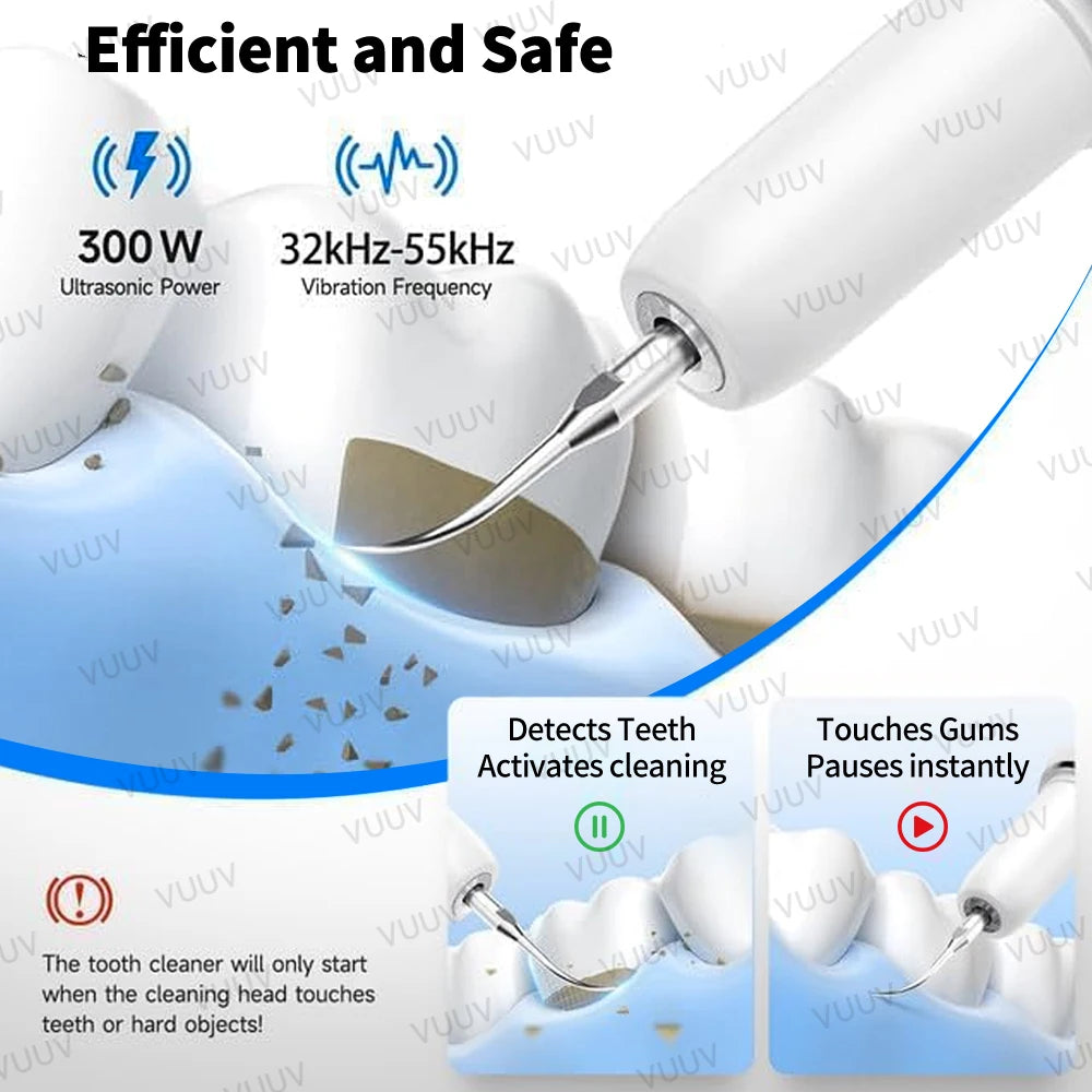 Visible Ultrasonic Dental Scaler Tartar Remover 5 modes with LED Light Household Teeth Cleaning Tools Dental Cleaner Oral Care