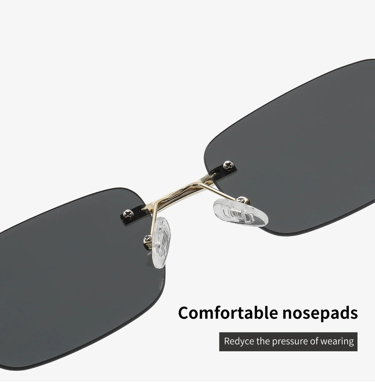 Rimless Sunglasses Rectangle Fashion Popular Women Men Shades Small Square Sun Glasses For Female male Summer Traveling Oculos