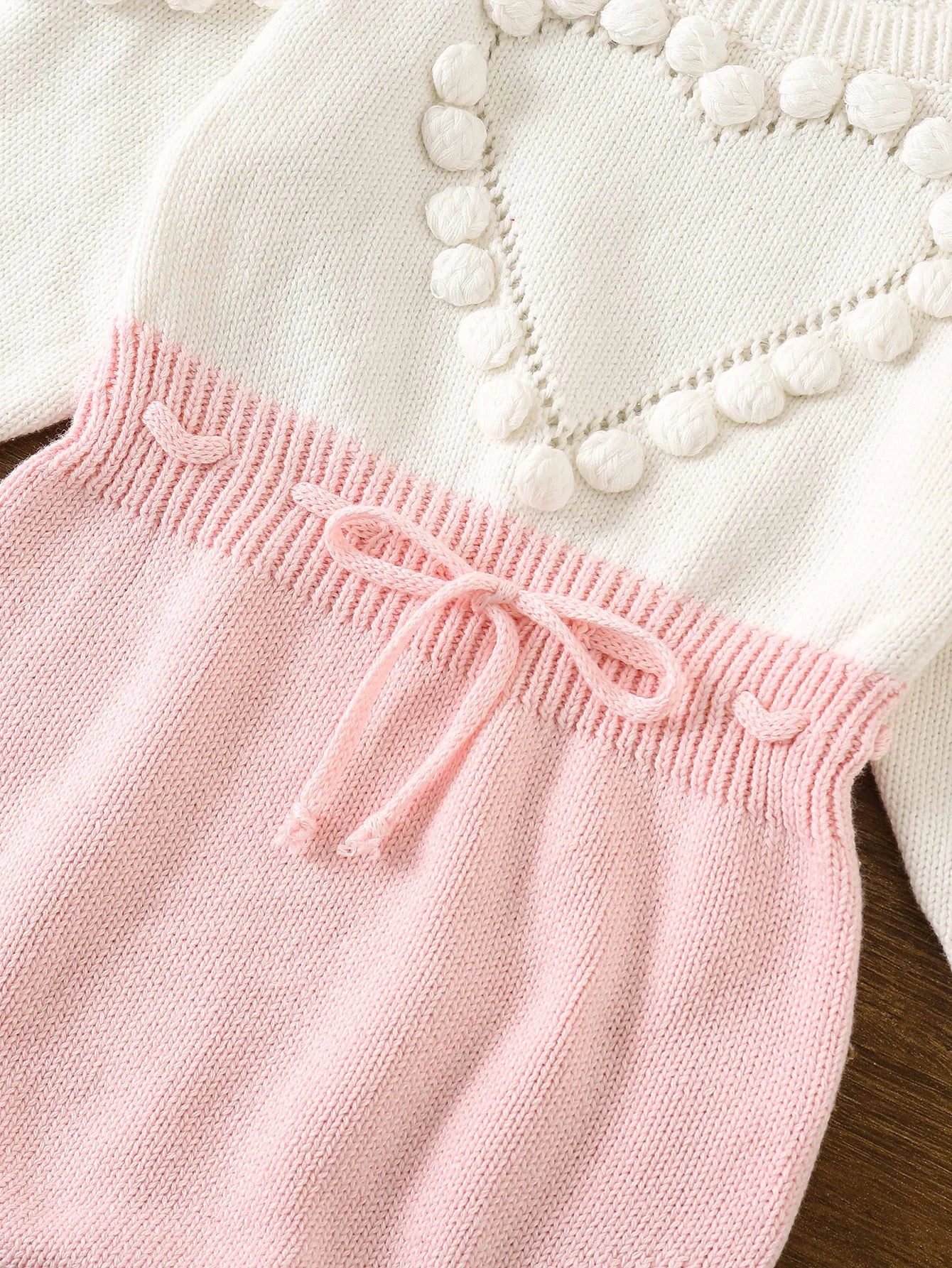 Autumn Lovely Heart Jumpsuit Infant Baby Girl Knitted Clothes Love Romper Bodysuit Outfit Spring Cotton Knitted Sweater Bodysuit