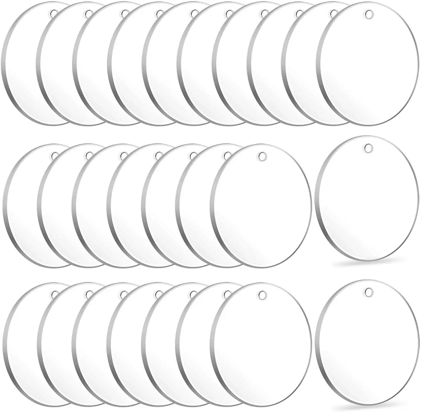 Clear Keychains Transparent Circle Discs Acrylic Blanks Keychain Bulk for Keychain Pendant DIY Jewelry Making