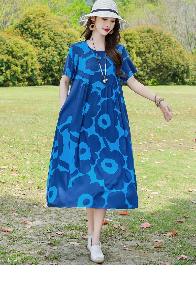 New Fashion Summer Dresses For Women 2025 Elegant Casual Short Sleeve Dress Soild Colour Women Clothing