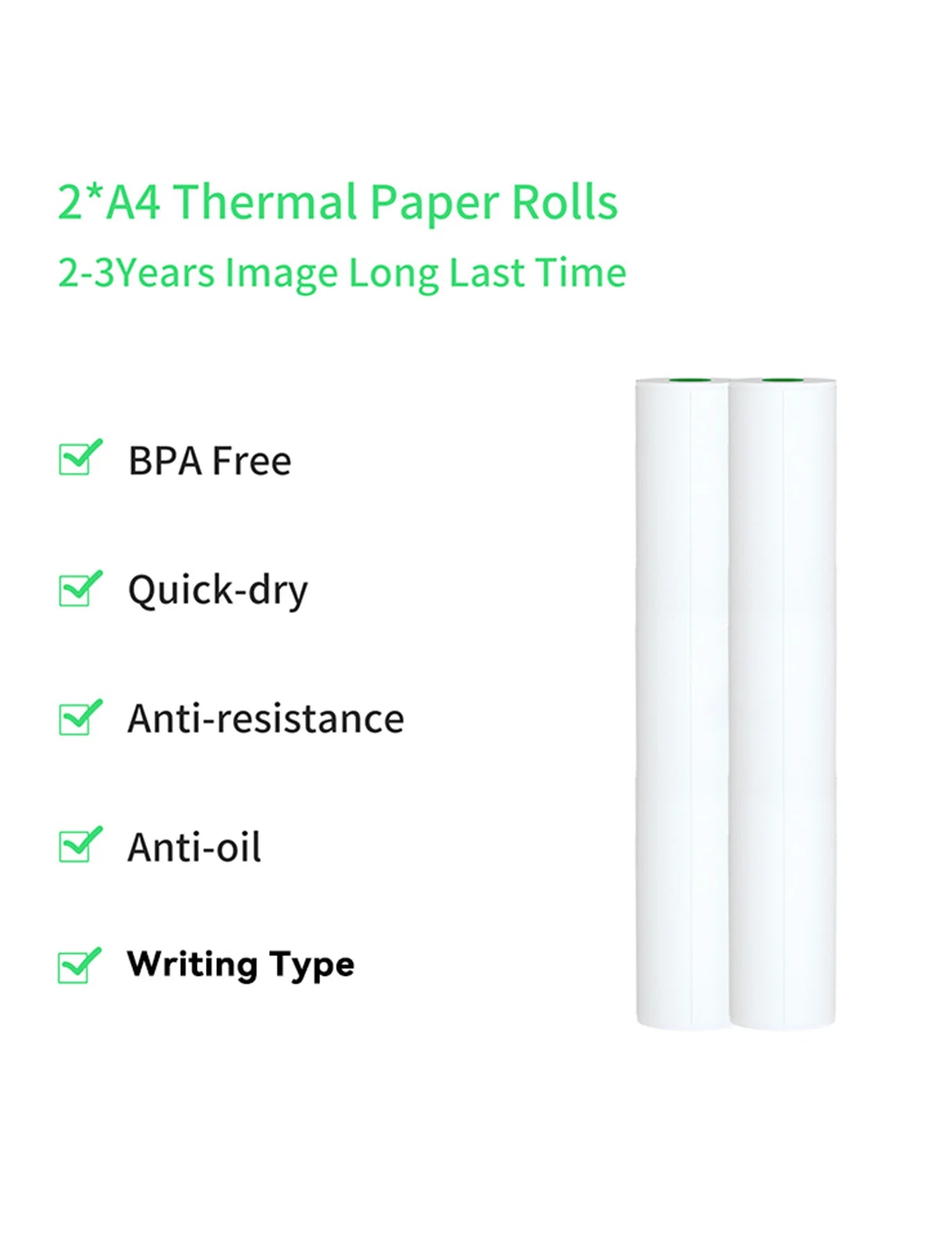 A4 Thermal Printer Paper PeriPage 100 Pages Folded for Long-lasting and Quick Dry for Oil/water proof Paper BPA Free Clear Print