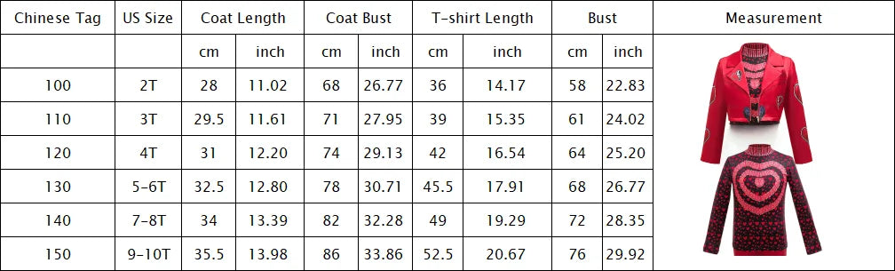 2026 New Movie Cosplay Outfit Girls Red Heart Printed 4Pcs Dress Set Jacket+Top+Skirt+Pants Halloween Costume Descendant Cosplay
