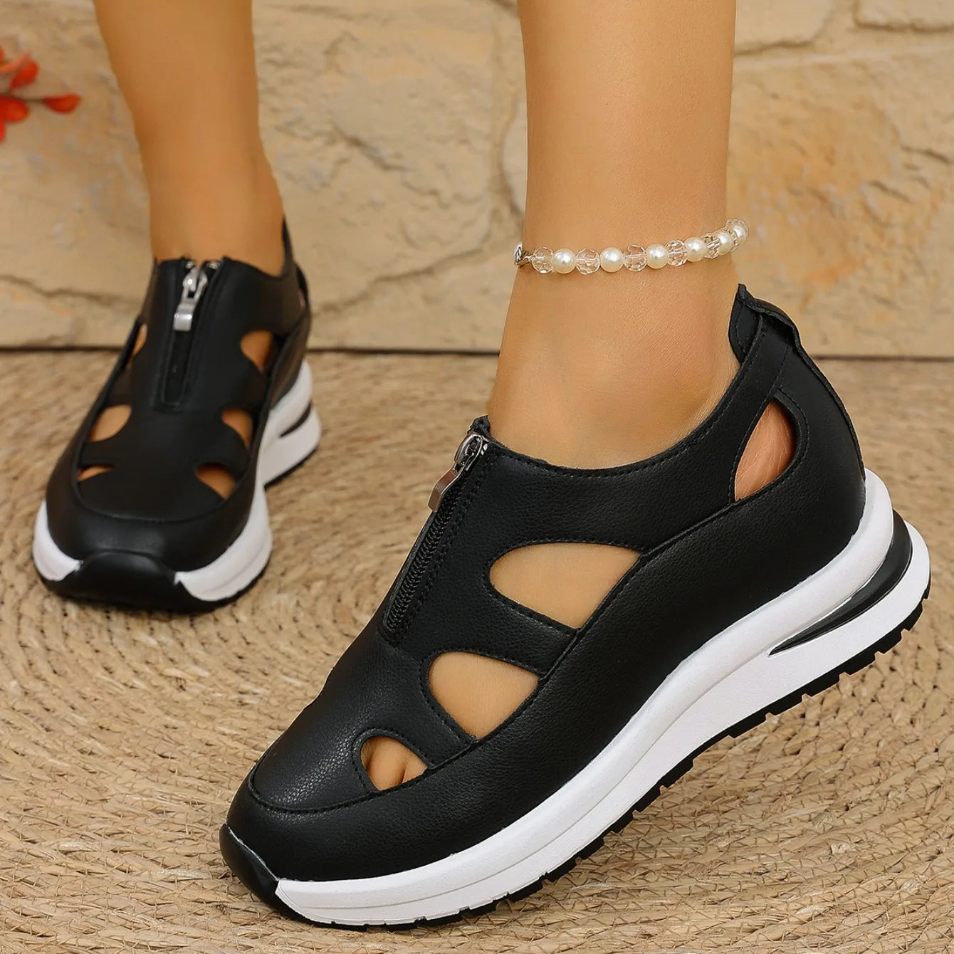 Women Sandals 2025 New Hot Sale Closed Toe Sandals Women Rome Casual Sandals Women Hollow Platform Wedges Plus Size Shoes Female