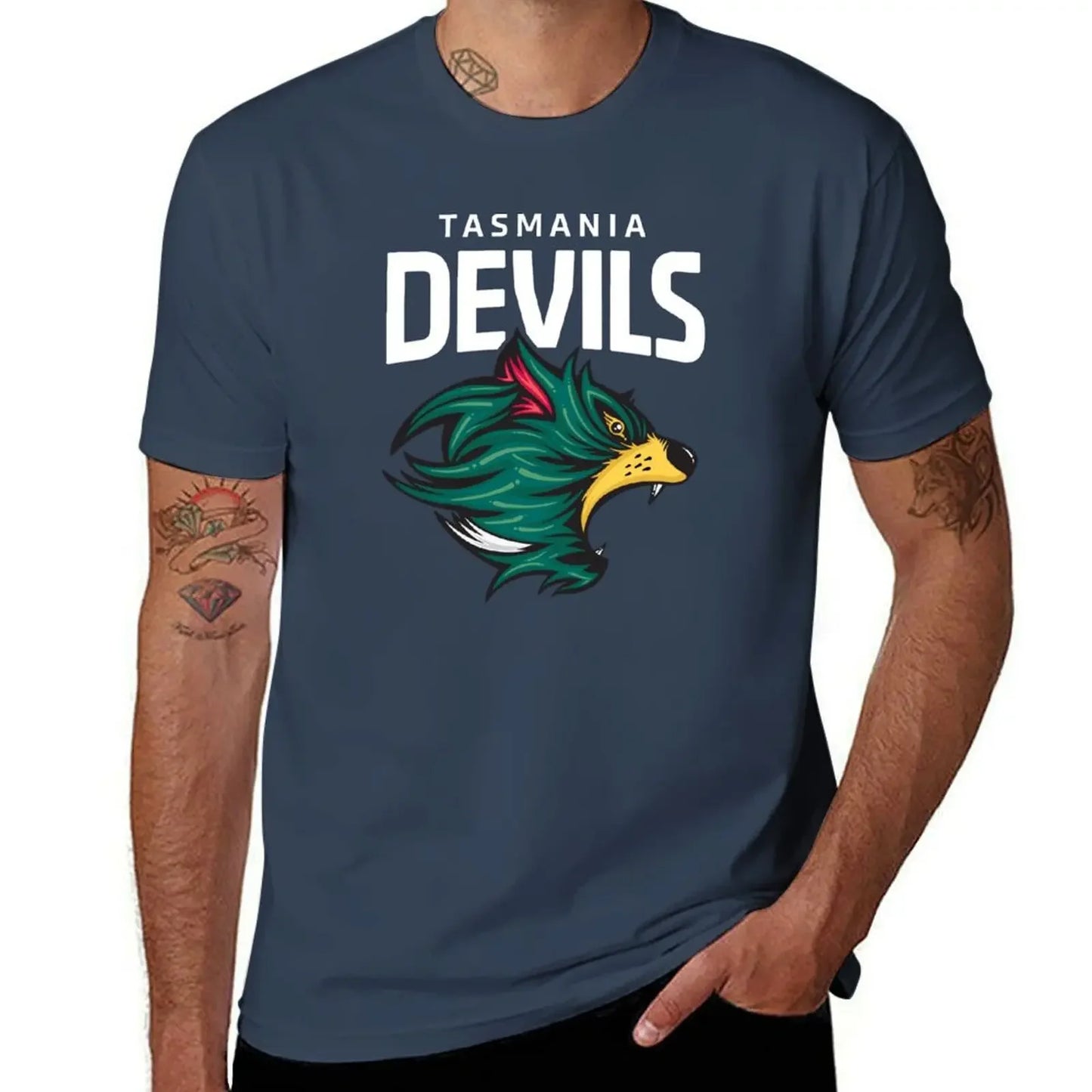 Tasmania Devils Football Club White Lettering T-Shirt summer clothes oversizeds shirts graphic tees cute tops men workout shirt