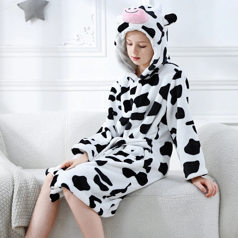 Halloween Dinosaur Bathrobes for Children 3 5 7 9 11 13 Years Kids Animal Flannel Homewear Boy Hooded Sleepwear Girls Nightgown