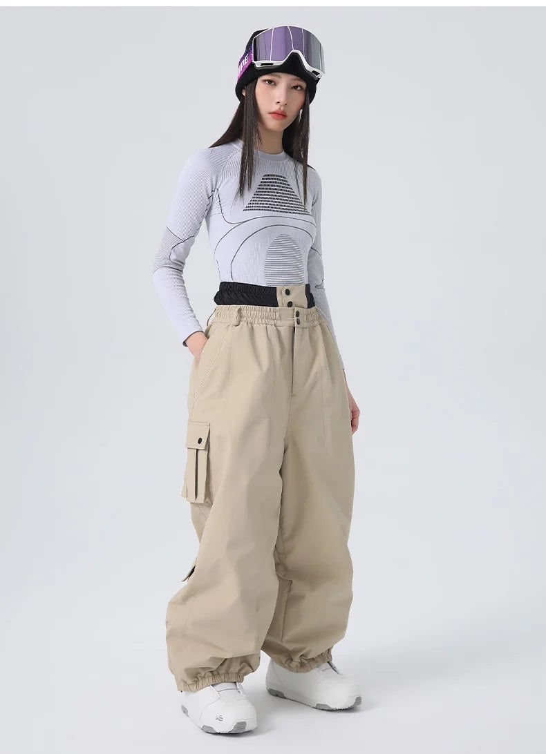 2026 Searipe Workwear Ski Pants Women's New Style Single Board Loose Snow Pants Waterproof and Cold Proof Men's 3L Snow Suit