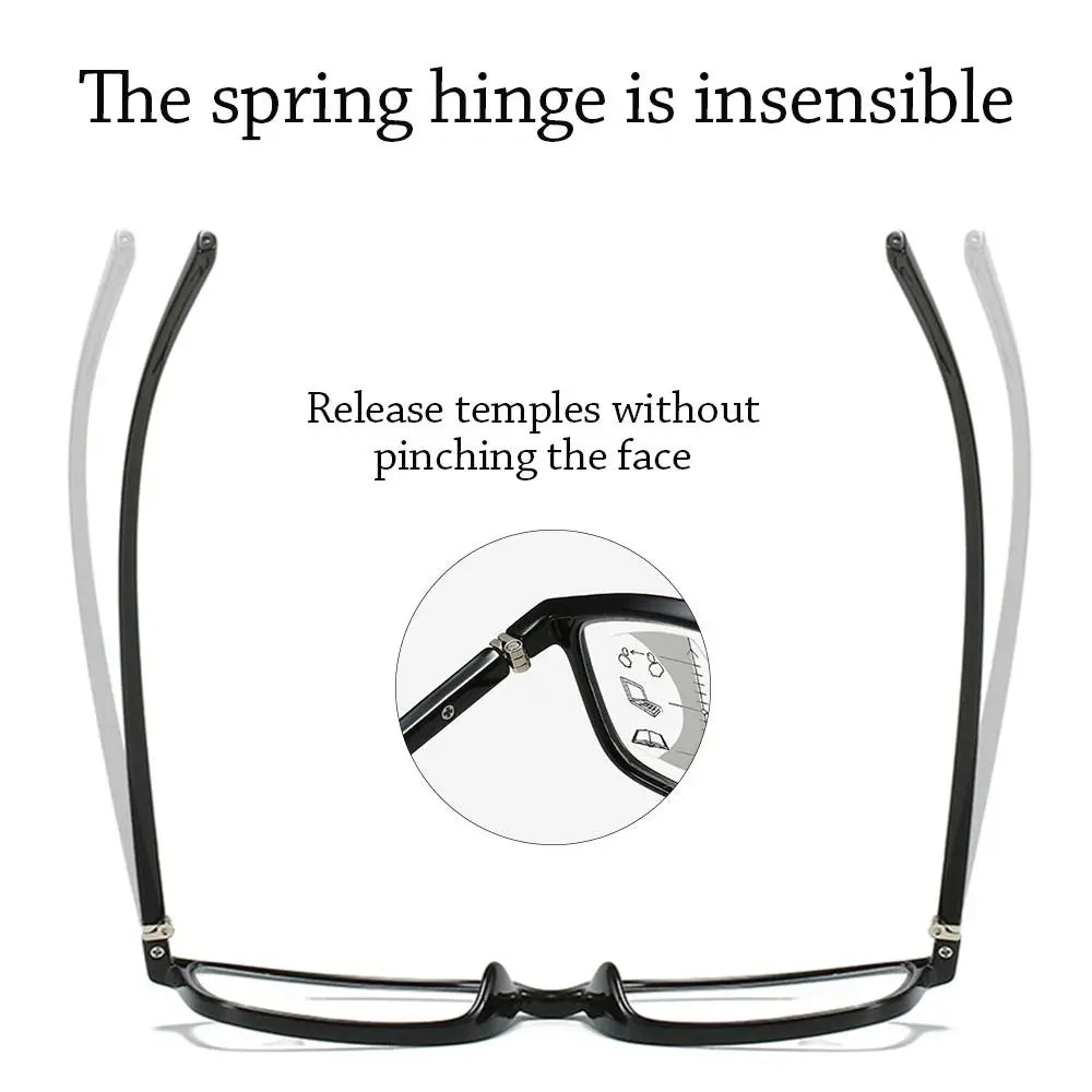 Retro Progressive Multi-Focus Reading Glasses For Men Women Anti-blue Light Near Far Presbyopia Eyeglasses