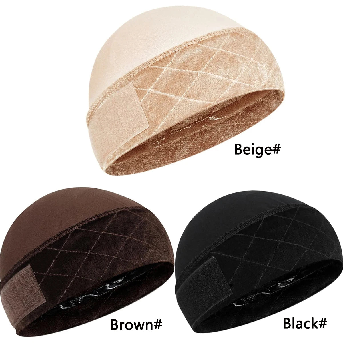 Wig Grip Cap with Silicone Strip Non Slip, 2-in-1 Soft Wig Caps to Hold Wig in Place, Brown Black Beige,Female Headband Wig Cap