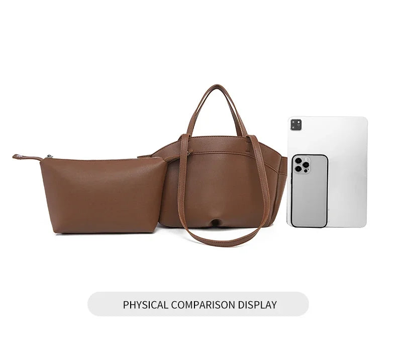 Premium Structured Tote Bag for Women – Elegant  Top Handle & Shoulder Strap, Luxury Leather Handbag for Work & Everyday