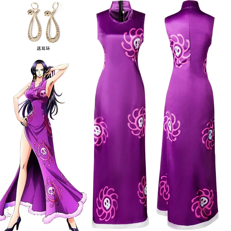 Halloween Costumes For Women Anime Cosplay Boa Hancock Costumes Chipao Long Dress Vestido Role Play Clothing Suit Party Uniform