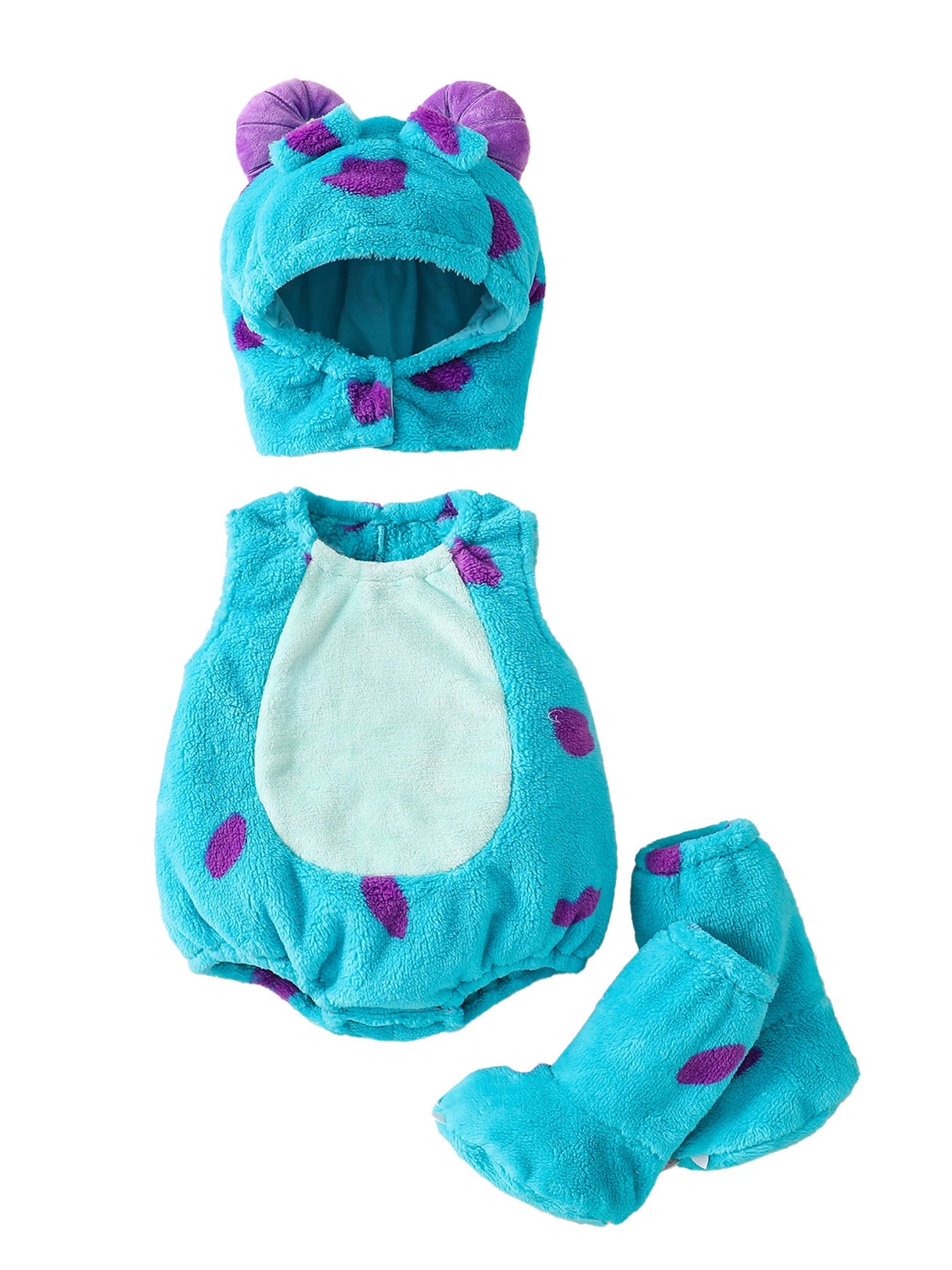 Baby Girl Boy Halloween Costumes Newborn Halloween Costume Plush Sleeveless Romper Hat Shoes Cute Unisex Baby Cosplay Outfit
