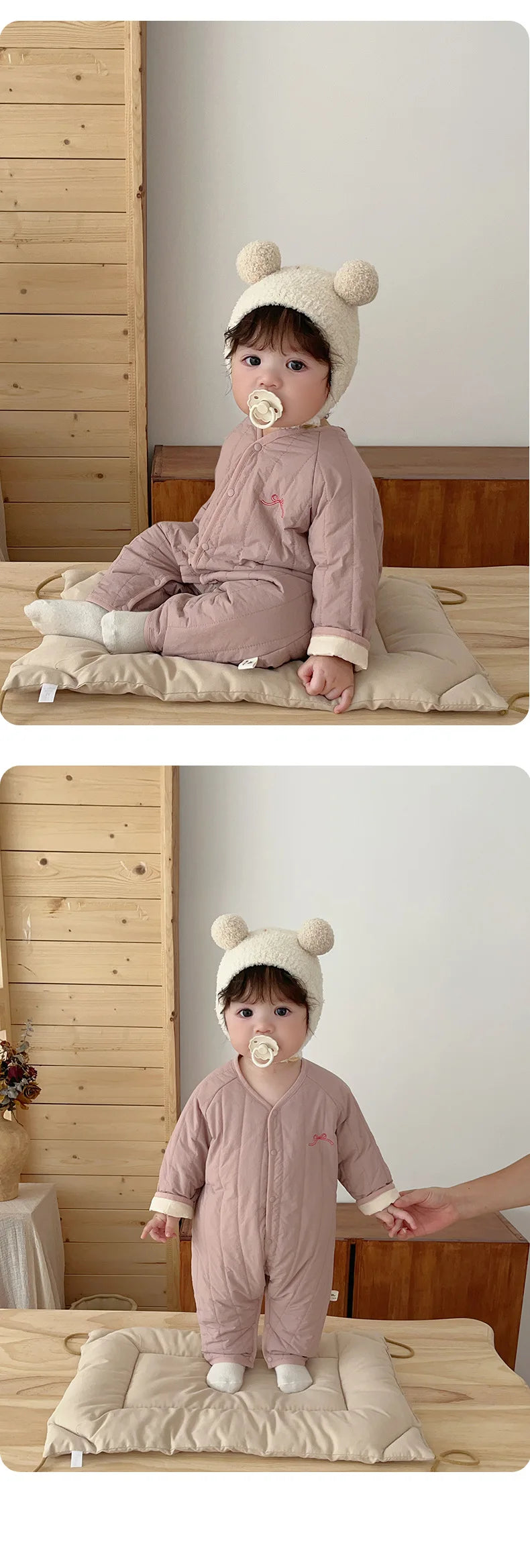 New Embroidered Baby Romper Autumn Winter Thicken Cotton One-piece Bodysuits for Boys Girls Outdoor Cotton Jacket Jumpsuit