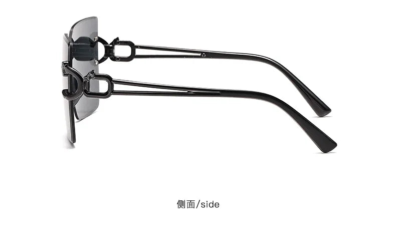 Retro Square Sunglasses Women Men Rimless Trend Luxury Shades Travel Glasses Lady Man UV400