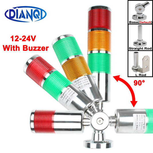 1-3 color LTA Vertical Industrial Multilayer Stack light Lamp Signal Tower Alarm caution light Flash Industrial Tower LED Silver