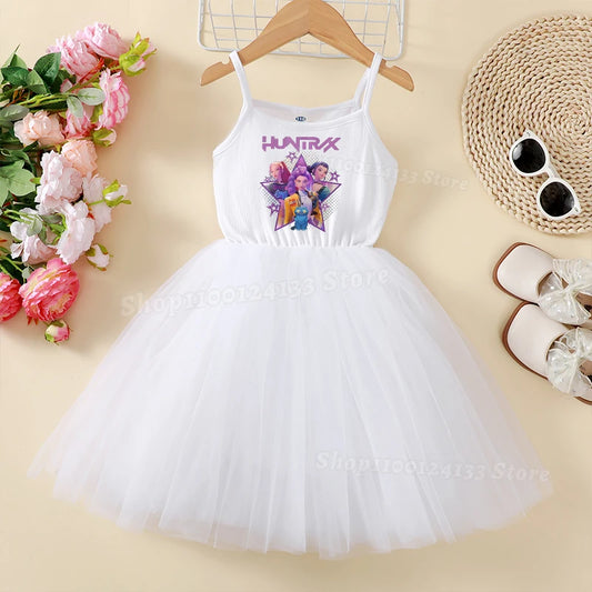 Demone Hunter Girls Baby Dress Skirts Summer Cute Anime Harajuku Princess Y2K Kawaii Clothes Kids Tutu Puffy Skirt Birthday Gift