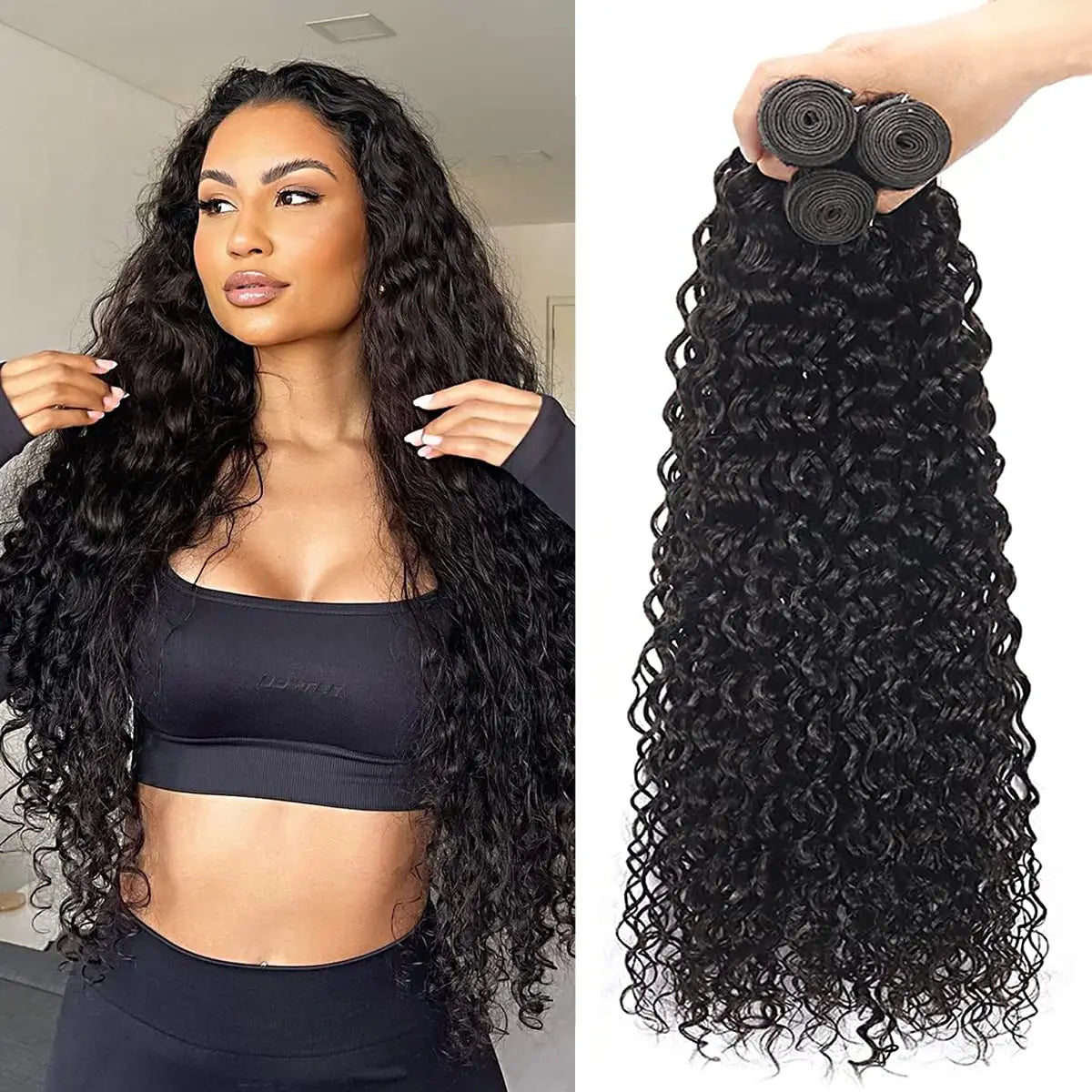 Water Wave Bundles Human Hair Extensions For Women Peruvian Hair Bundle Raw Virgin Hair Unprocessed Human Bundle Curly Hair