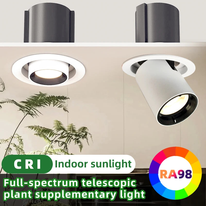 Full Spectrum Plant Fill Light Embedded Spotlight Tube Light Adjustable Angle Indoor Simulated Solar Green Plant Growth Light
