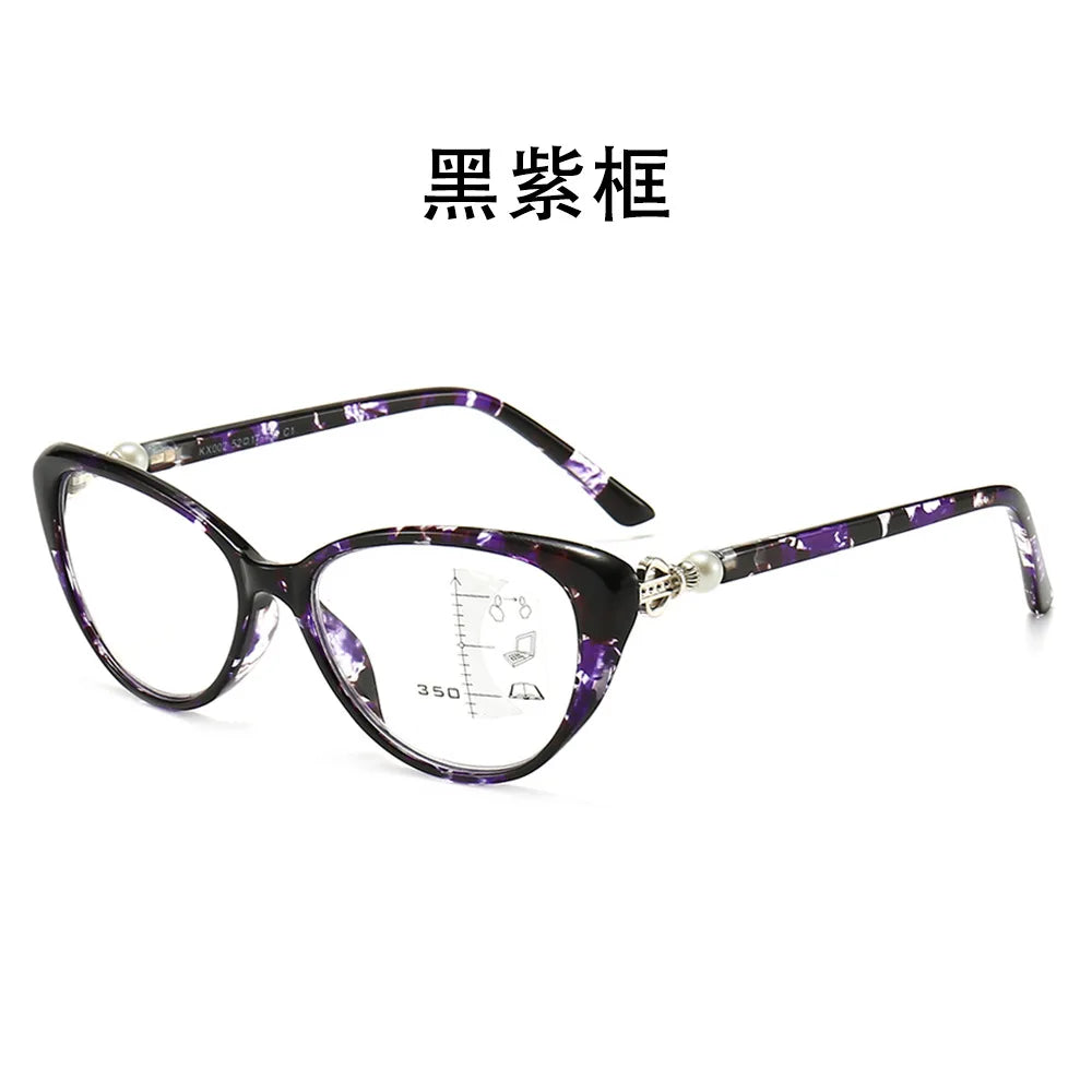 Progressive Multi Focus Anti Blue Light Reading Glasses, Fashionable Dual-purpose Reading Glasses for Both Near and Far Use