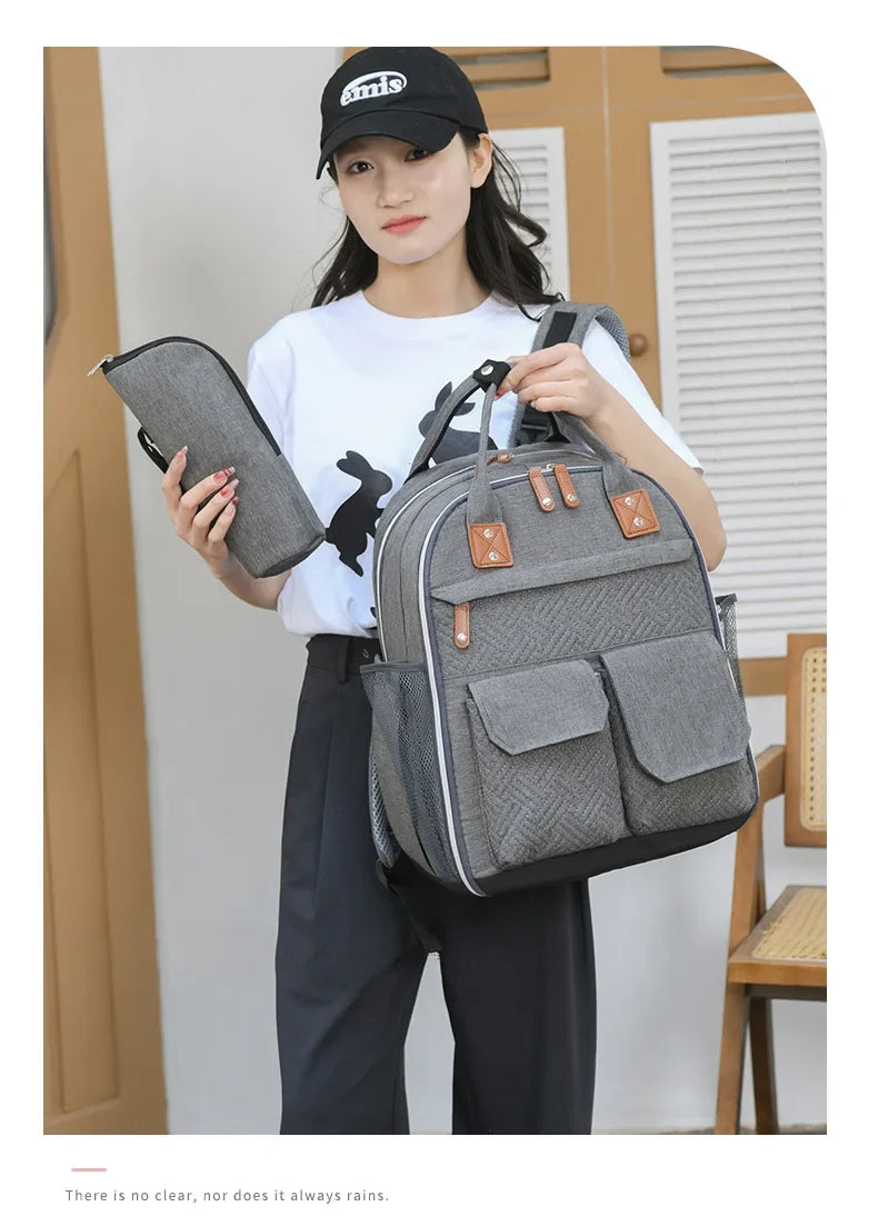 Diaper Bag Backpack for Stroller Waterproof Mummy Large Capacity Outdoor Travel Nappy Maternity Bag with Portable Changing Pad