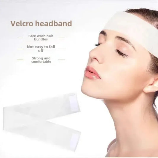 50pcs Disposable Headbands for Facials Spa Stretch Non-Woven Soft Skin Care Hair Bands Women Salons Face Washing Beauty Tools