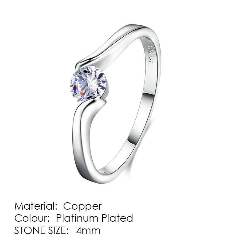 AAA Cubic Zirconia Engagement/Wedding Ring Rose Gold Color Silver Color Tone Rings For Women Fashion Jewelry For Women DWR198