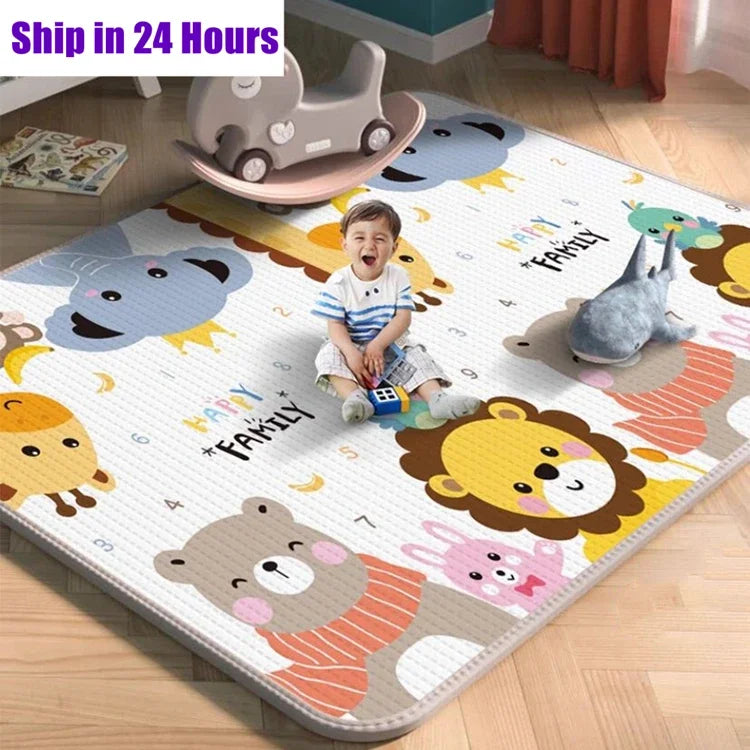 Thicken 1cm/0.5cm Baby Crawling Play Mats 200*180cm Folding Mat Carpet Play Mat for Children's Safety Rug Toys Gift Have Creases