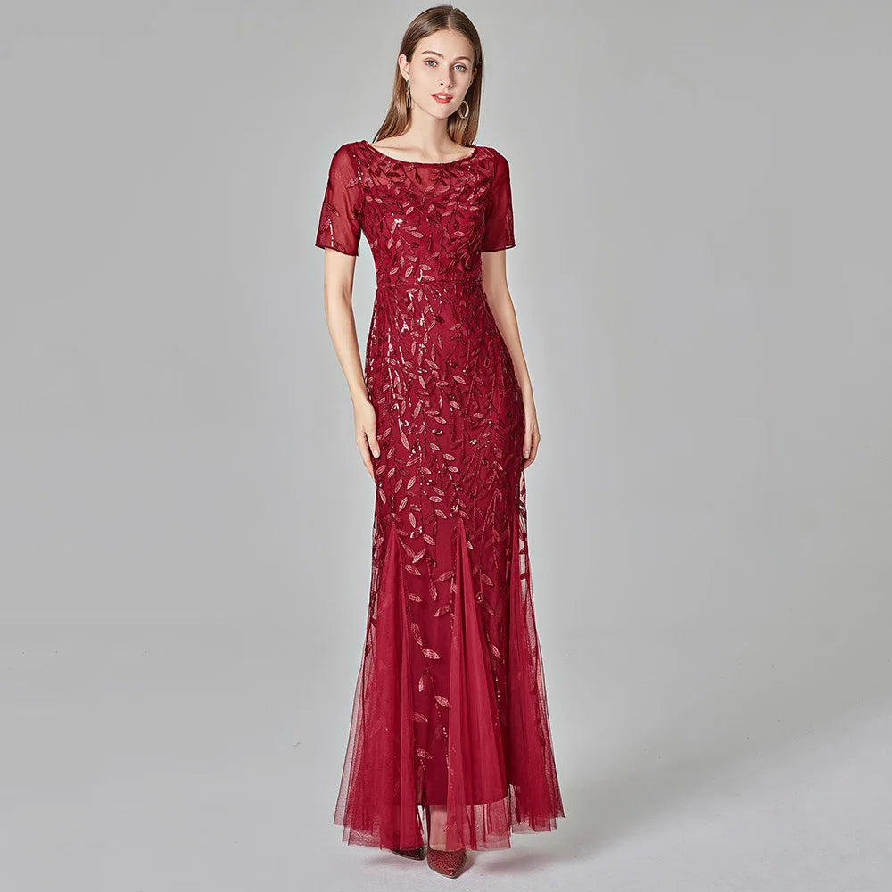 Sexy vintage Maxi Sequin cocktail Dress bridesmaid Prom Dresses for Women Casual Party Long sleeve club Bodycon Dress vestidos