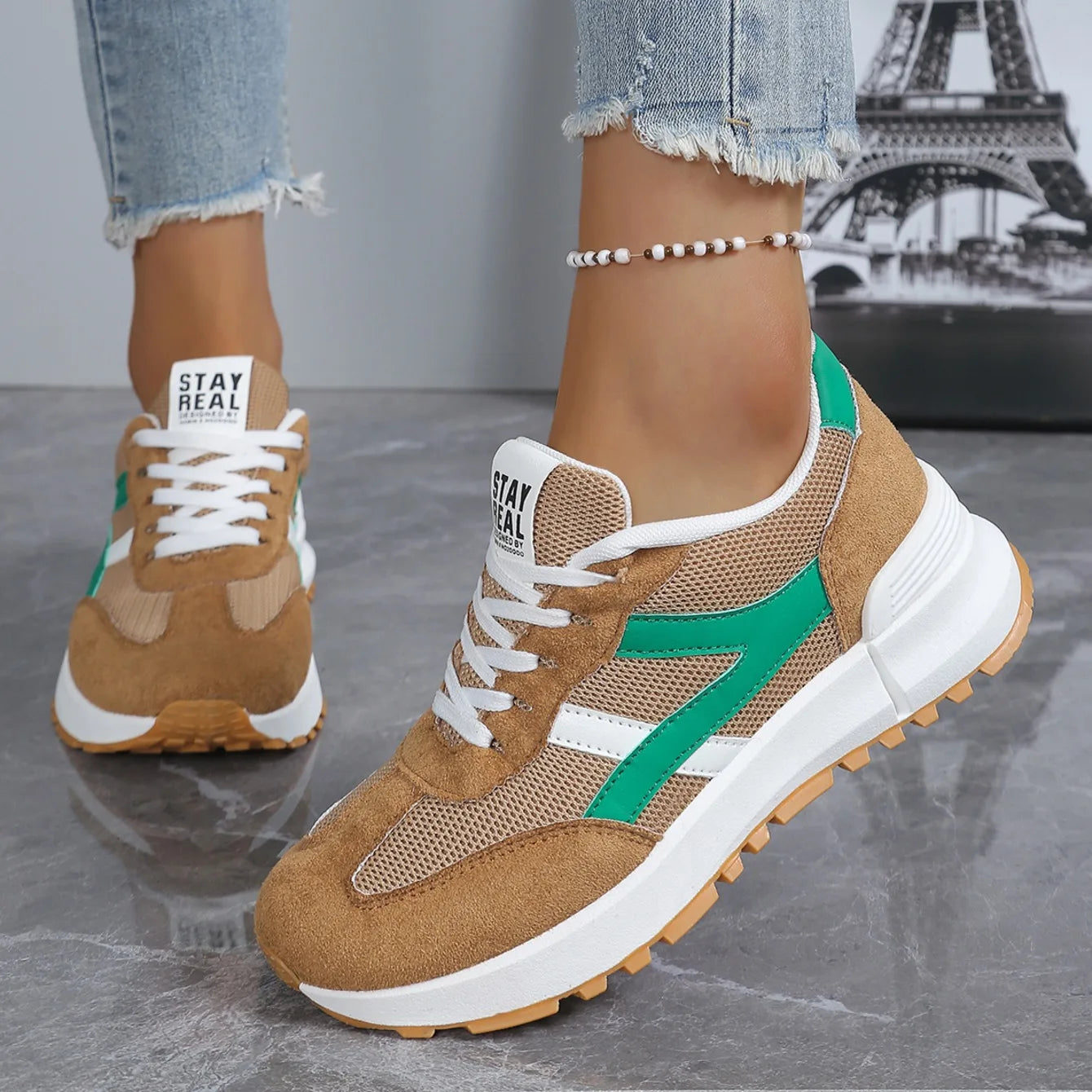 2026 New Women Sneakers Spring Autumn Casual Lace Up Designer Shoes Luxury Platform Loafers Anti Slip Comfort Female Sneakers