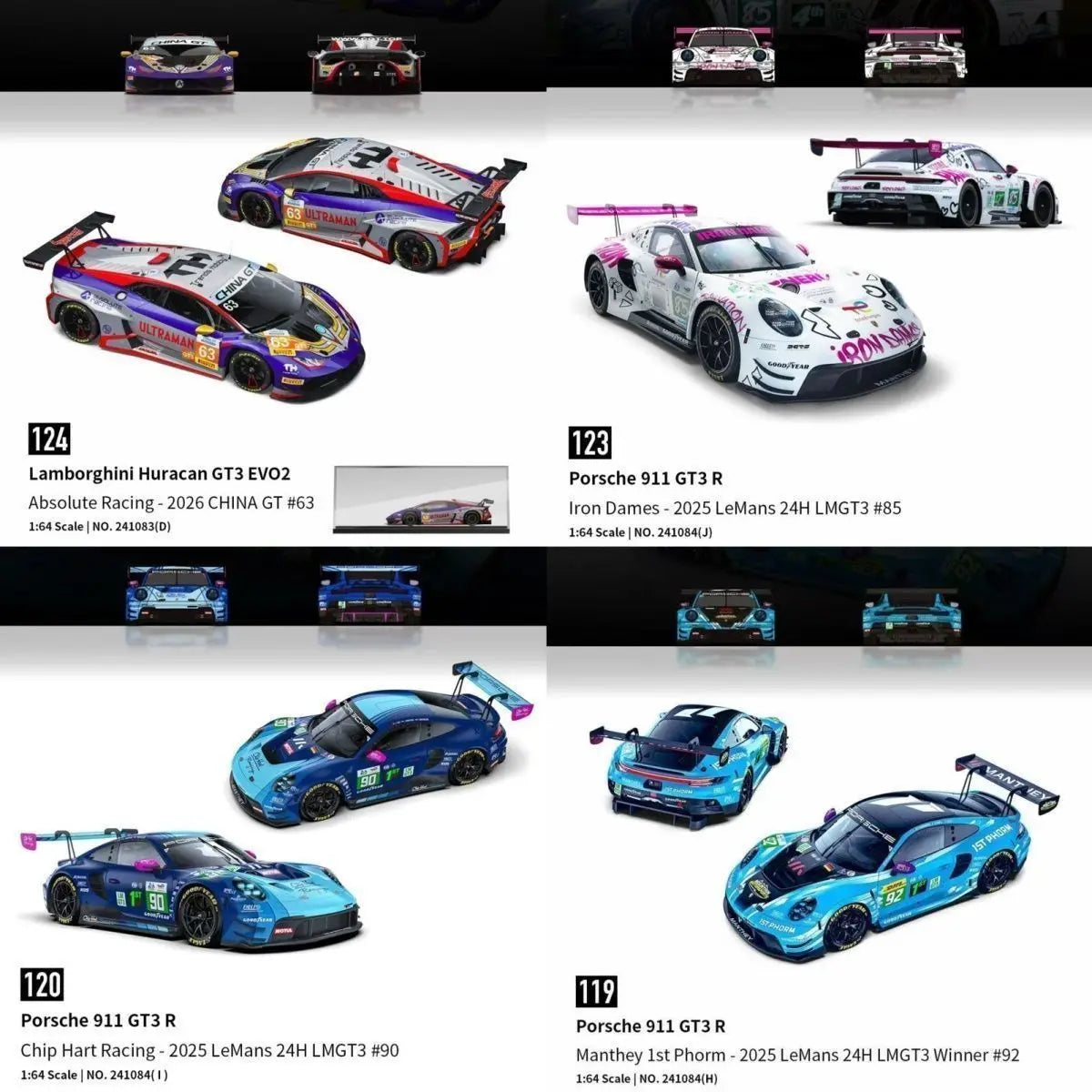 Pre-sale Trends Hobby 1:64 Porsche 911 GT3 R 2025 LeMans 24H LMGT3 Winner #92 Manthey 1st Phorm Alloy Die Cast Car Model