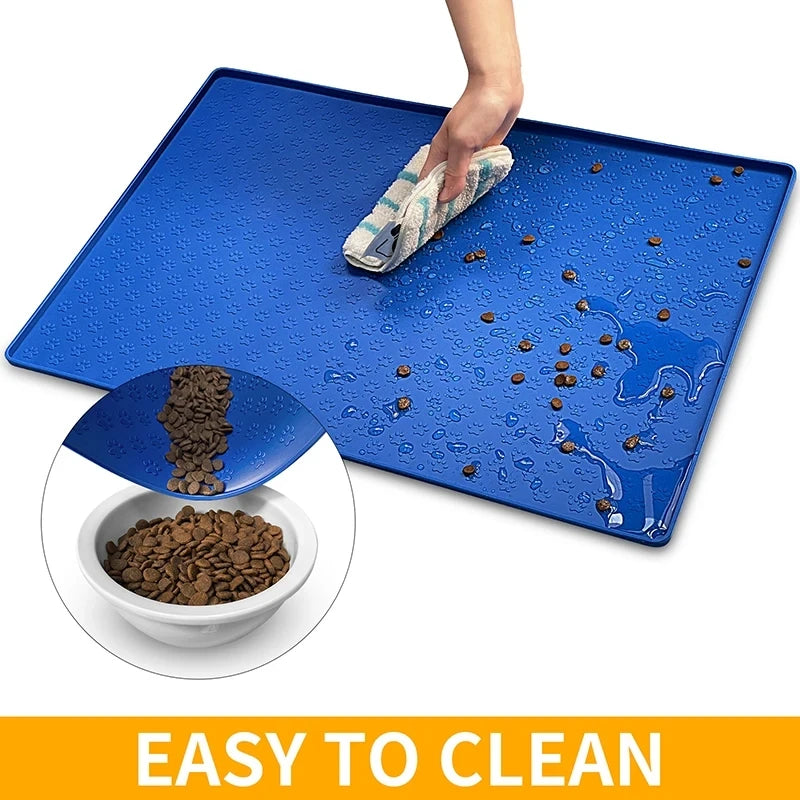 Pet Placemat Cat Dog Drinking Feeding Placemat Feeder Mats Cat Feed Mat Dog Food bowl Mat Silicone Waterproof Pet Bowl Pad 2025