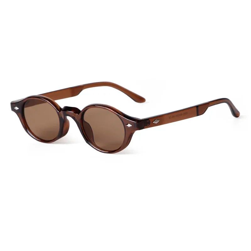 Retro Small Oval Sunglasses Women Brand Design Rivet Blue Tortoise Shell Sun Glasses Outdoor Men Shades Female UV Oculos De Sol