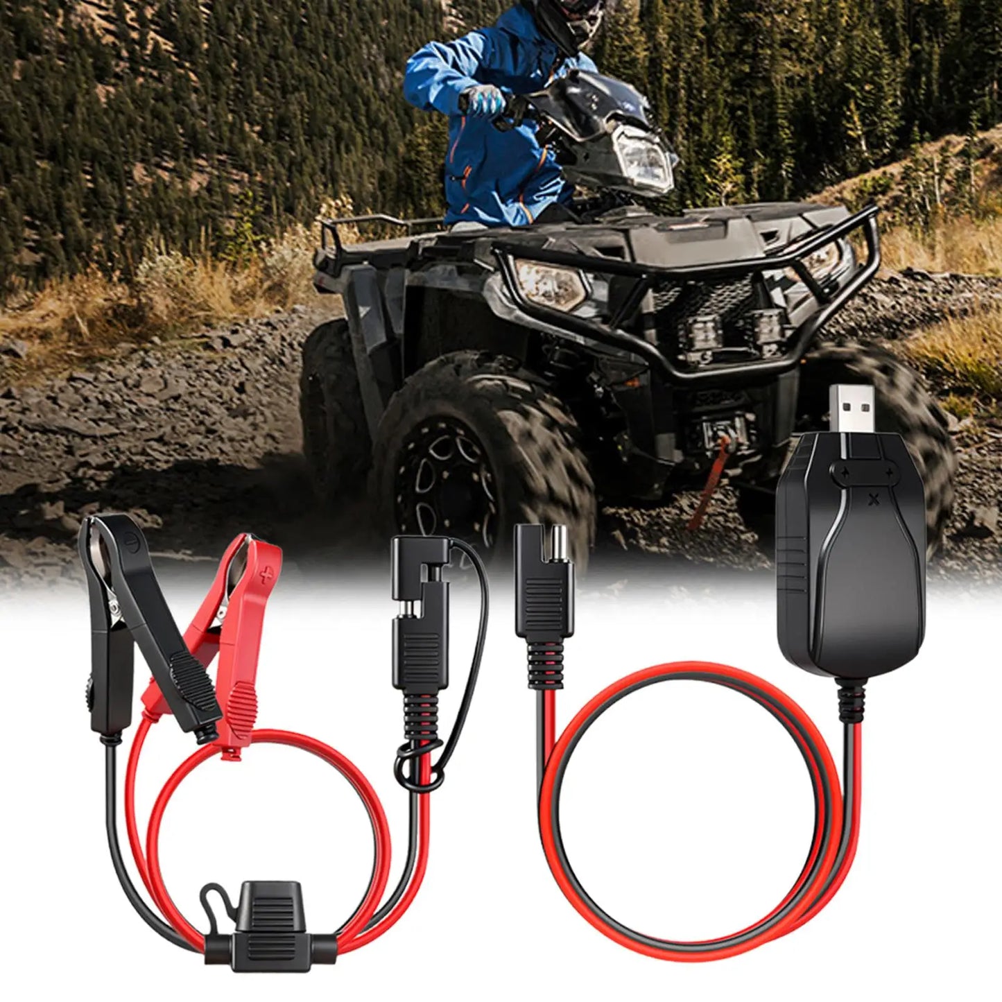Portable 12V Motorcycle Battery USB Charger USB Smart Portable Maintainer Outdoor C Emergency Power Charger For Car Marine Boat