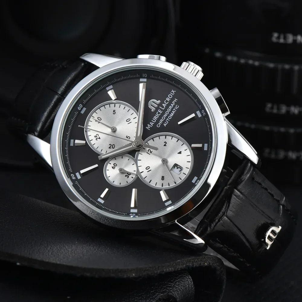 High Quality Maurice Lacroix Brand Watches For Mens Multifunction Chronograph WristWatch Business Precious Quartz AAA Male Clock