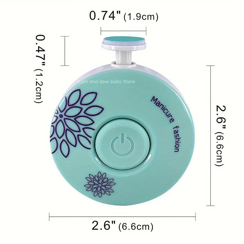 Baby Electric Nail Trimmer 6 Replaceable Heads Gentle Newborn Care Safe Quiet Nail File for Infant Toddler Soft Grinding