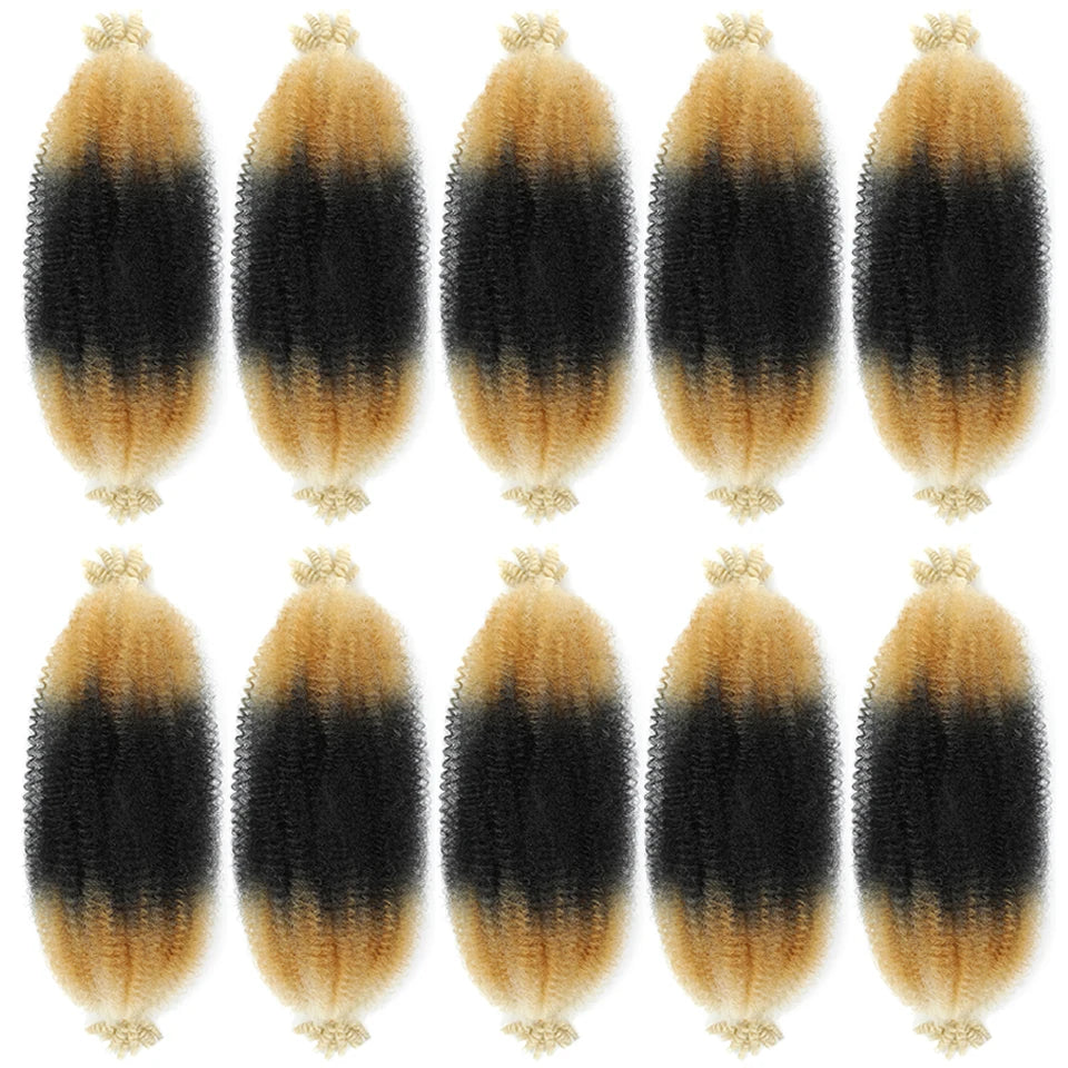 Marley Twist Braiding Hair Ginger Burgundy Ombre Brown Black Springy Afro Twist Hair PreFluffed Spring Twist Kinky Braiding Hair