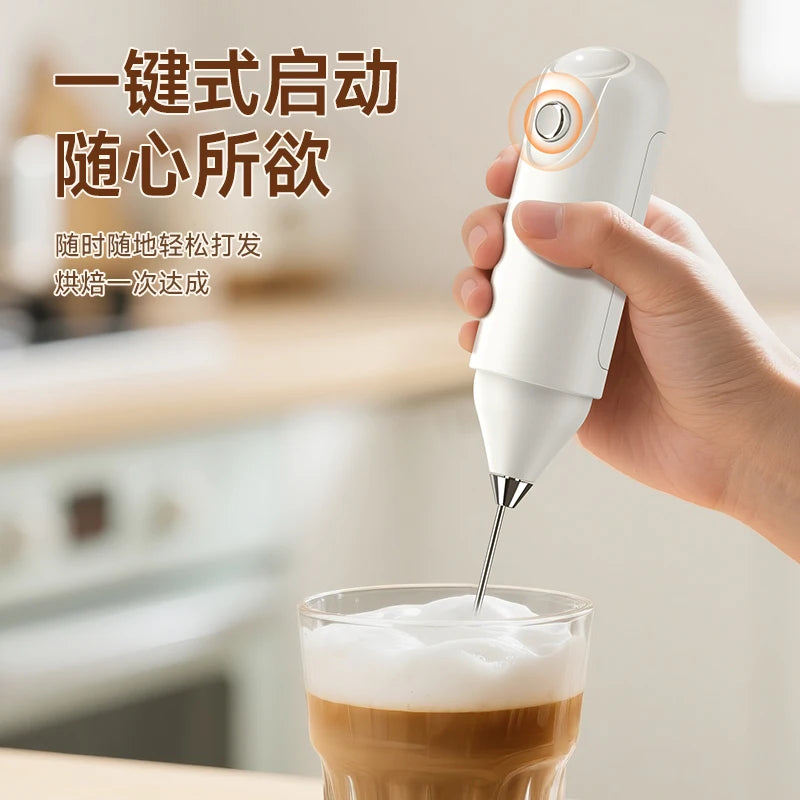 Wireless Milk Frother Electric Handheld Dry Battery Powered Blender Mini Coffee Maker Whisk Mixer For Coffee Cappuccino Cre