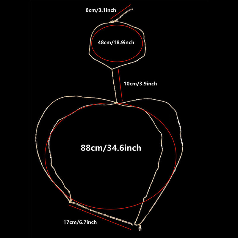 Body Jewelry Sexy Chest Chain Bikini Belly Chains for Women Cross Waist Chains Female Body Suit Girl Fashion Beach Simple Luxury