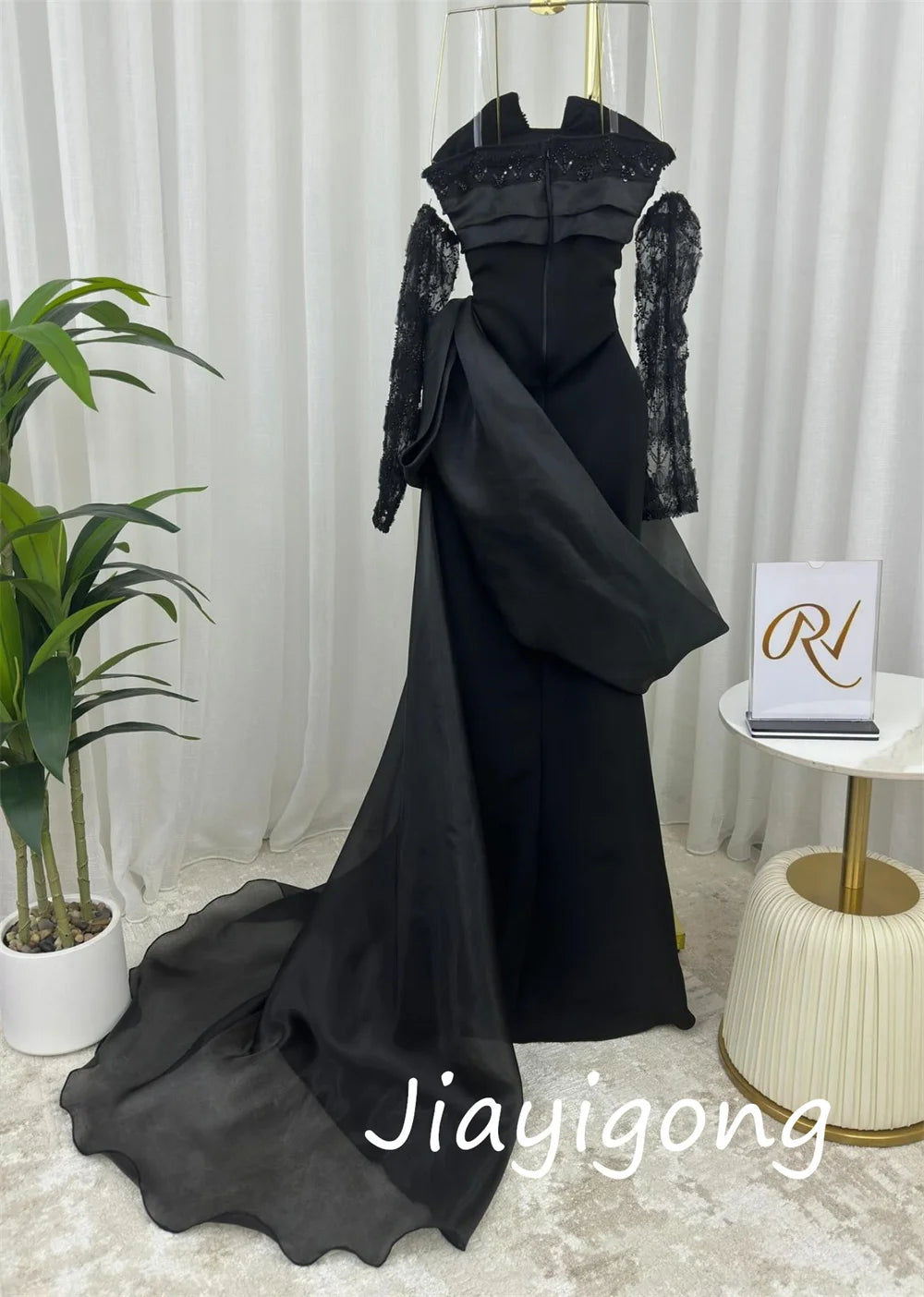 Customized Formal Retro Jersey Pleat Sequined A-line Strapless Long Dresses Bespoke Occasion Classic Sexy