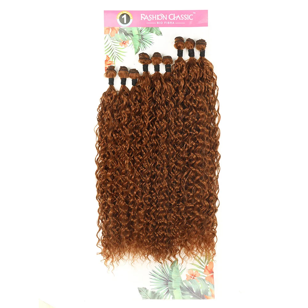 BOL Curly Hair Bundles 20 24 28Inch Long Synthetic Hair Exetension Fake Hair For Women Water Wave Heat Resistant 9Pcs Full Head