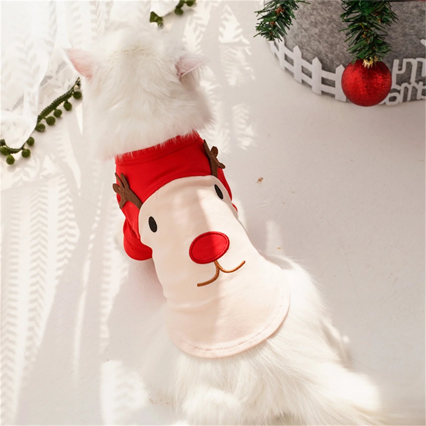 Puppy Style Christmas Sweatshirt Winter Dog Warming Soft Comfortable Pullover Sweatshirt Puppy Festival Lovely Costume Shirt