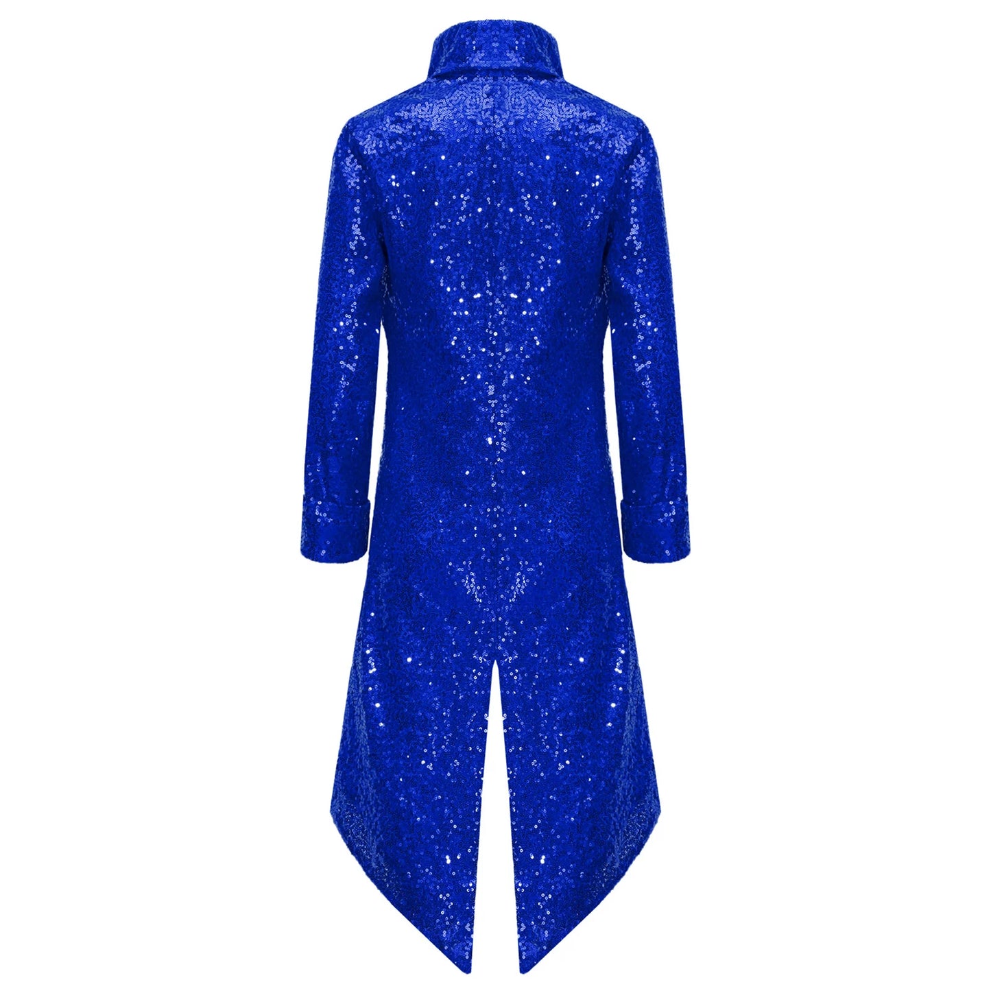 Kids Boys Halloween Medieval Renaissance Costume Sparkly Sequins Victorian Tailcoat Jacket Frock Coat Long Sleeve Gothic Tuxedo