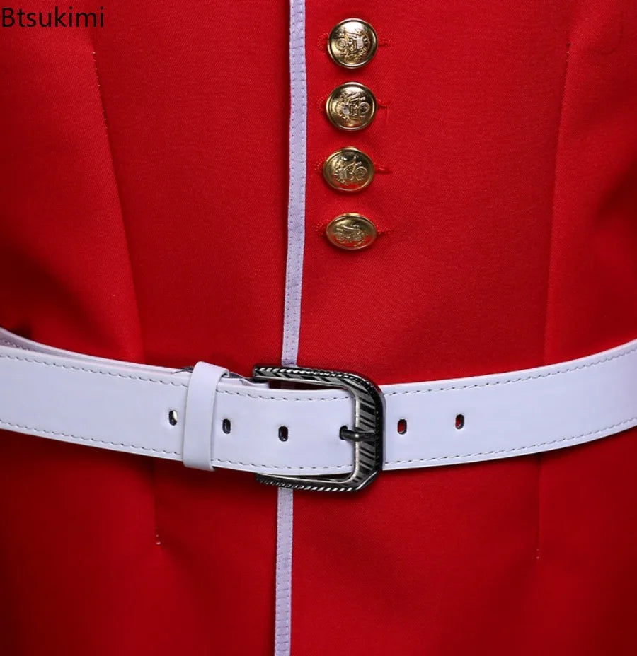 Halloween Clothes for Men British Royal Guard Uniform Cosplay Costumes Tunic Jacket Guards Outfit Party Performance 2-piece Sets